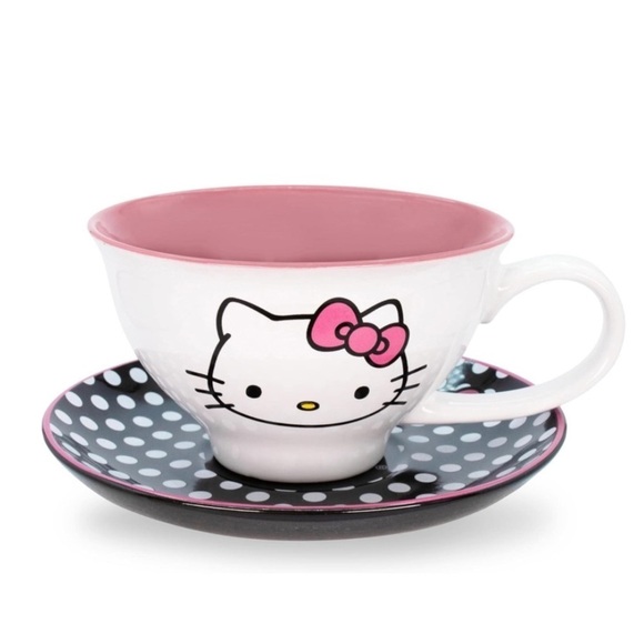 Hello Kitty Ceramic Teacup and Saucer Set - Picture 2 of 5